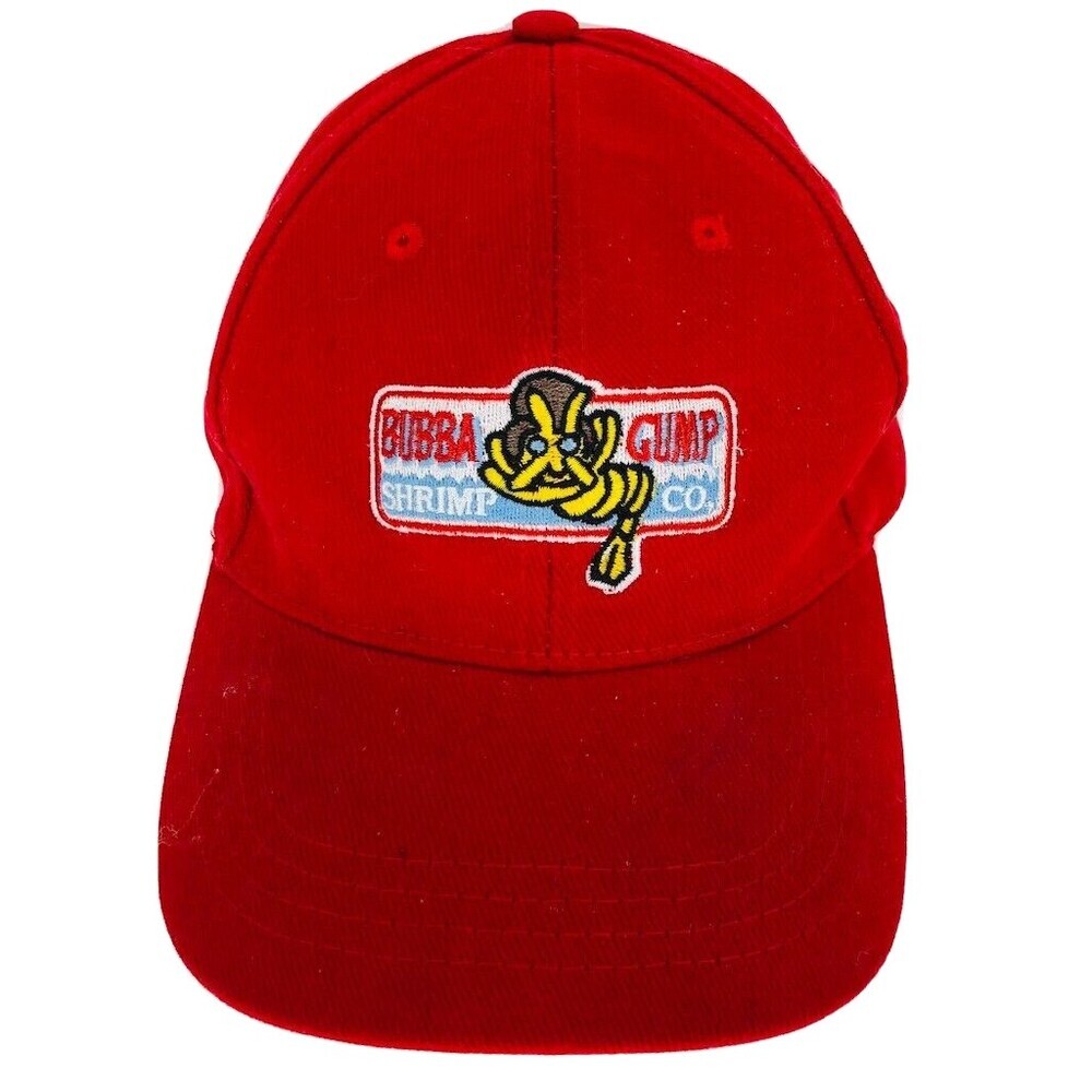 VTG Bubba Gump Shrimp Men's Red Baseball Style Hat Cap Metal Buckle One Size